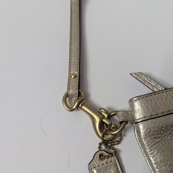 Like new Coach Metallic Champagne Gold Wristlet Clutch - Picture 4 of 16